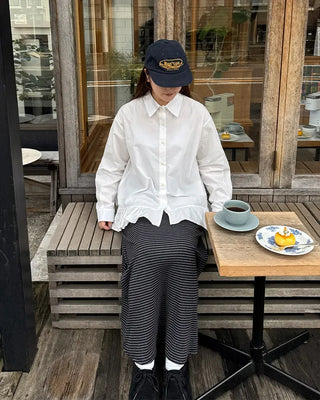 Frilled collar shirt