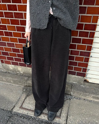 Drawstring waist velour pants