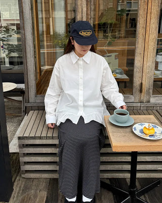 Frilled collar shirt
