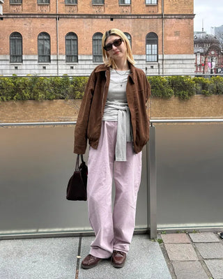 Cotton pants with back flap pockets