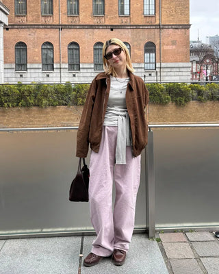 Suede Yoke Line Point Zip-Up Blouson