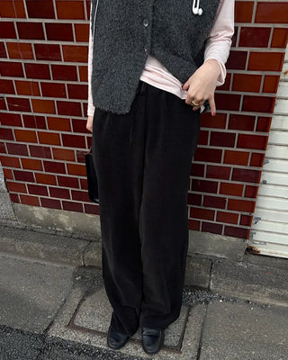Drawstring waist velour pants