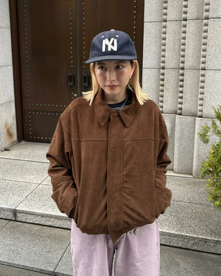 Suede Yoke Line Point Zip-Up Blouson