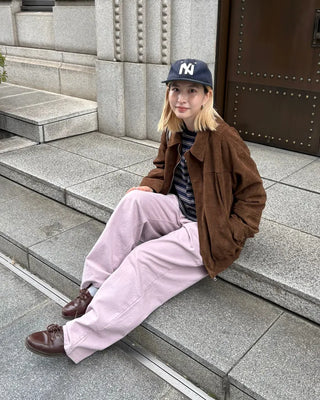 Suede Yoke Line Point Zip-Up Blouson