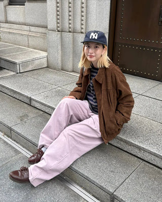 Cotton pants with back flap pockets