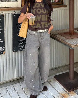 Full lettering semi-cropped T-shirt