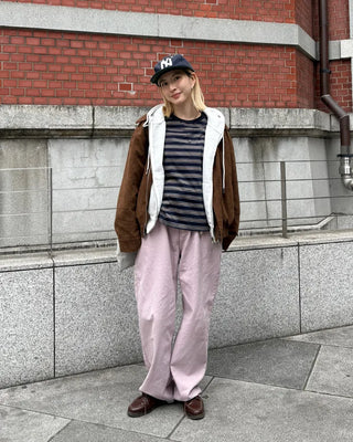 Suede Yoke Line Point Zip-Up Blouson