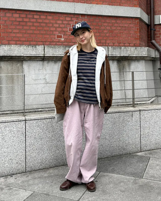 Double-border long-sleeve T-shirt