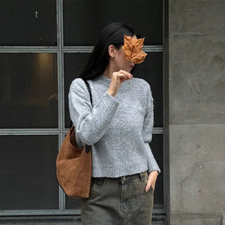 Brushed texture round knit