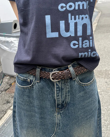 Leather twist belt