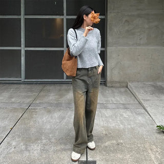 Brushed texture round knit