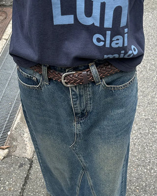Leather twist belt