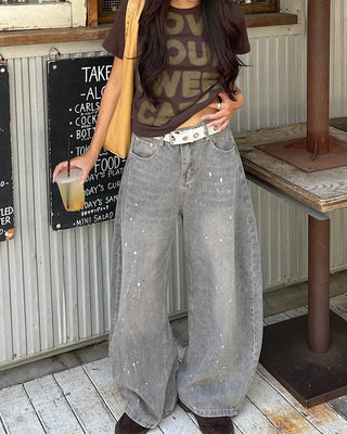 Full lettering semi-cropped T-shirt