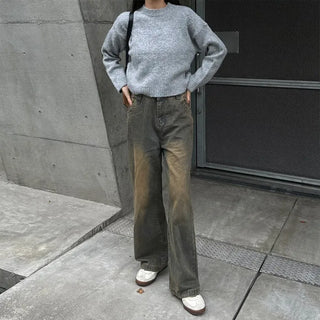Brushed texture round knit