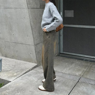 Washed Loose Fit Long Denim Pants