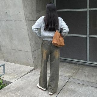 Brushed texture round knit
