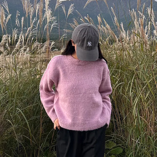 Brushed texture round knit