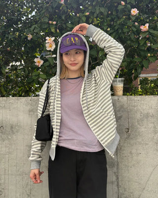 Two-tone raglan Tencel mix long-sleeved T-shirt