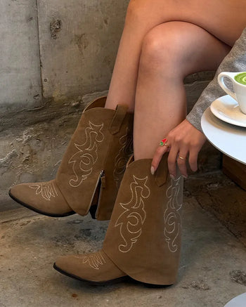 Stitched Side Point Western Boots