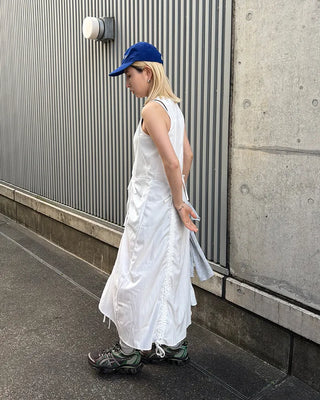 Drawstring Sleeveless Long Dress