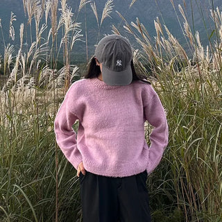 Brushed texture round knit