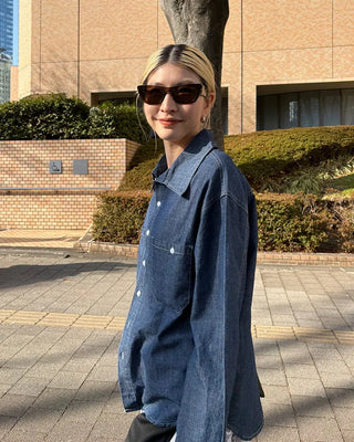 Double bust button pocket denim shirt