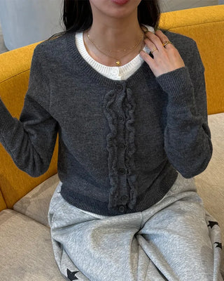 Layered Point Frill Cardigan