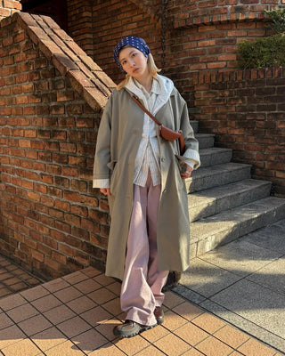 Cotton pants with back flap pockets