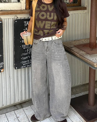 Full lettering semi-cropped T-shirt
