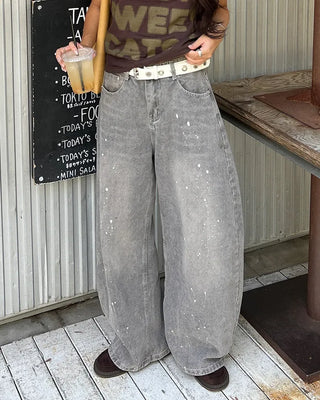 Painted Vintage Wash Denim Pants