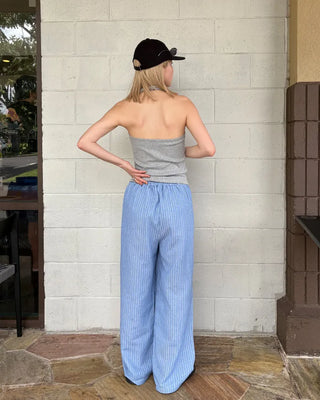 V-Halter Neck Ribbed Top