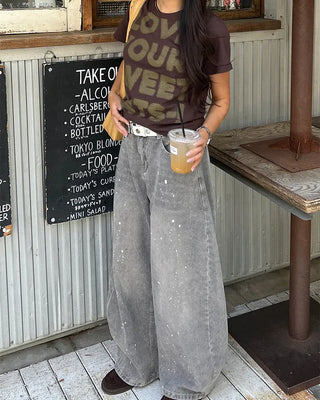 Full lettering semi-cropped T-shirt