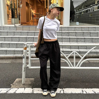 Colored cropped short-sleeved T-shirt