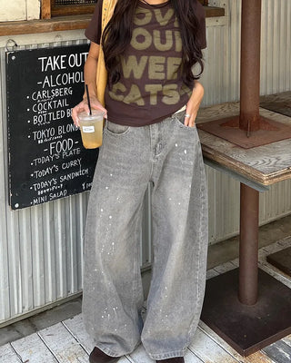 Full lettering semi-cropped T-shirt