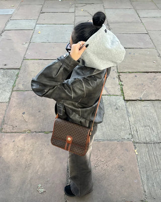 Vintage Washed Flap Pocket Leather Blouson