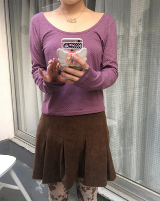 Pindot Gel Neck Long Cut and Sew