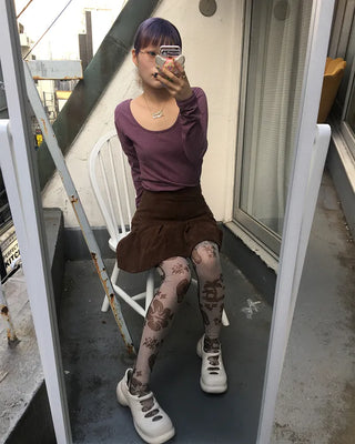 Pindot Gel Neck Long Cut and Sew