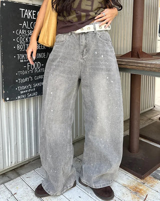 Painted Vintage Wash Denim Pants