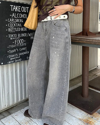 Painted Vintage Wash Denim Pants