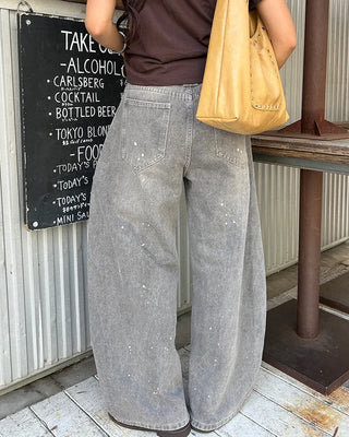 Painted Vintage Wash Denim Pants
