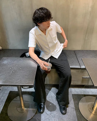 (Unisex) Striped Wide Slacks Pants