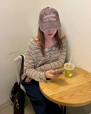 Mood Border Off-Shoulder Top