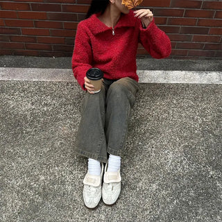 Washed Loose Fit Long Denim Pants