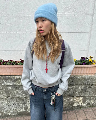 Saddle Shoulder Fleece Lined Sweatshirt