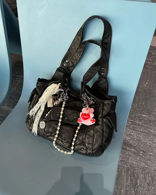 Cargo Pocket Square Leather 2-Way Bag