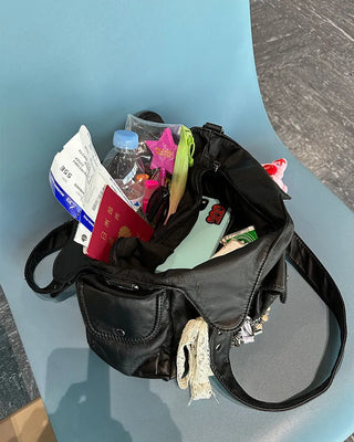 Cargo Pocket Square Leather 2-Way Bag