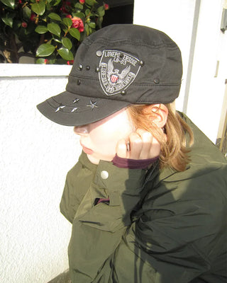 Army Patch Studded Railroad Cap