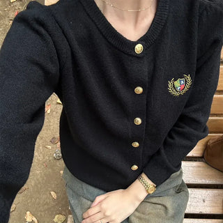 Gold button stitch cardigan