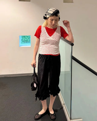 Flower Lace Surplice Neck Sleeveless