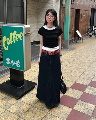 Double eyelet leather belt
